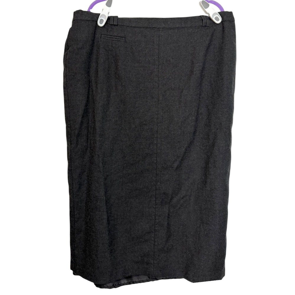 Lucien Daunois 18 Charcoal Gray Wool Midi Pencil Skirt Minimalist Office Wear
